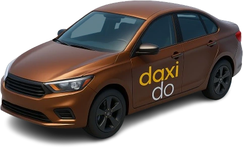 A Daxido-branded sedan in brown, with the wordmark on the door.